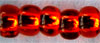 Pärla 9/0 CZ Rocaille, nr 20265B Röd Silver Line