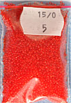 Pärla 15/0 TOHO, nr  5B Röd Transparent ca 20g