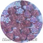 Blomma Frostad Glaspärla 8 mm Lila med Iris 15 st