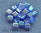 Kvadrat Glaspärla 8 x 8 mm Lj.blå 10 st