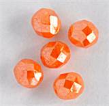 Facettslipade Runda Glaspärlor 8 mm Orange Opaque ca 25 st
