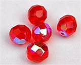 Facettslipade Runda Glaspärlor 3/4 mm Röd Iris ca 50 st