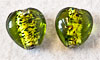 Hjärta Glaspärla 16 x 16 mm Grön Transparent 2st