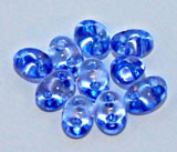 Twinbeads Glaspärla 2,5/5mm Jeansblå 811, 2 Hål 20g
