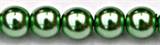 Romarpärla Glas 6 mm Ljus Grön ca 75 -80 st