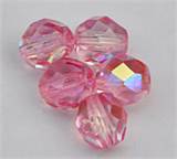 Facettslipade Runda Glaspärlor 3/4 mm Rosa Iris ca 50 st