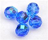 Facettslipade Runda Glaspärlor 5 mm Blå Iris ca 50 st