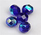 Facettslipade Runda Glaspärlor 3/4 mm Mörk Blå Iris ca 50 st