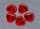Hjärta Glaspärla 6 x 6 mm Röd Transparent ca 50 st