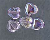 Hjärta Glaspärla 6 x 6 mm Lila Transparent Iris ca 50 st