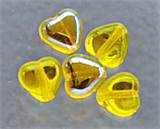 Hjärta Glaspärla 6 x 6 mm Gul Transparent Iris ca 50 st