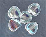 Hjärta Glaspärla 8 mm Klar Transparent Iris 10st