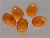 Droppe Glaspärlor 4 x 6 mm Gyllen Frostad Transparent ca 50
