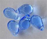 Droppe Glaspärlor 6 x 9 mm Blå Transparent ca 50 st