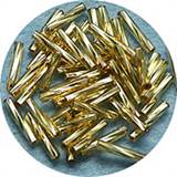 Rörpärlor  Tvinnade 6/7 mm Guld Silverline ca 10 gram