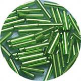 Rörpärlor  12 mm Grön Silverline ca 20 gram