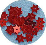Paljetter Stjärnor 7/8 mm Röd ca 5 g