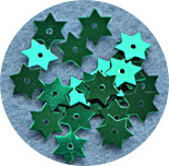 Paljetter Stjärnor 7/8 mm Grön ca 5 g