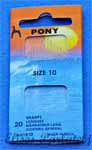 Nål no 10 Pony 20st längd 32mm