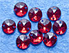 Slipade pärlor Röd 7mm 2hål ett på varje sida 10st
