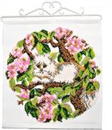 Katt i Bland blommor 21x16cm