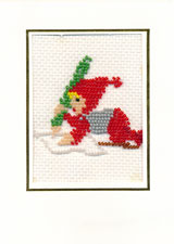 Kort 15 x 10cm Tomte med Penna