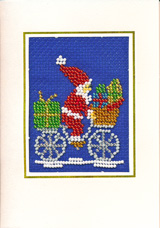 Kort 15 x 10cm Tomte med cykel