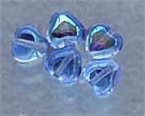 Hjärta Glaspärla 6 x 6 mm Blå Transparent ca 50 st