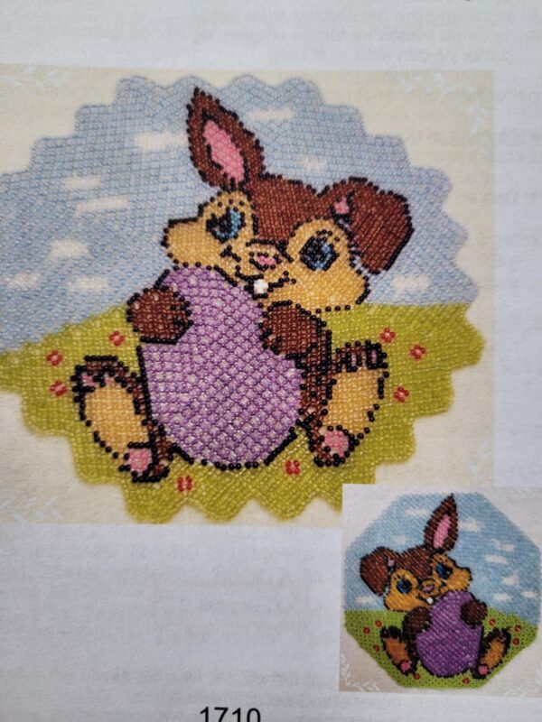 1710 Duk med hare 20cm